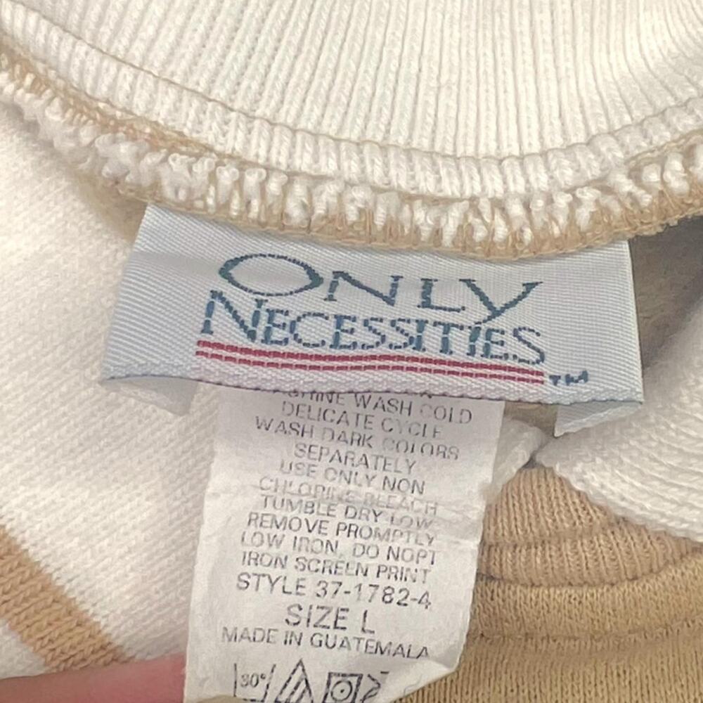 Vintage Grandma Sweater Collared Sweatshirt Bears Only Necessities -‎ Size Large - Picture 3 of 4